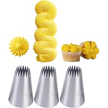 Piping Tips for Churro,Extra Large Star Tip for Piping Eclair,Mashed Potatoes,3 Pcs Churro Pastry Tips