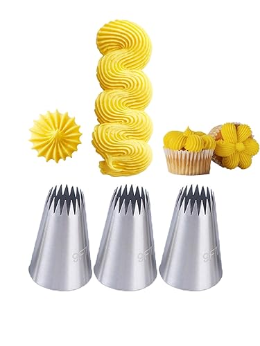 Piping Tips for Churro,Extra Large Star Tip for Piping Eclair,Mashed