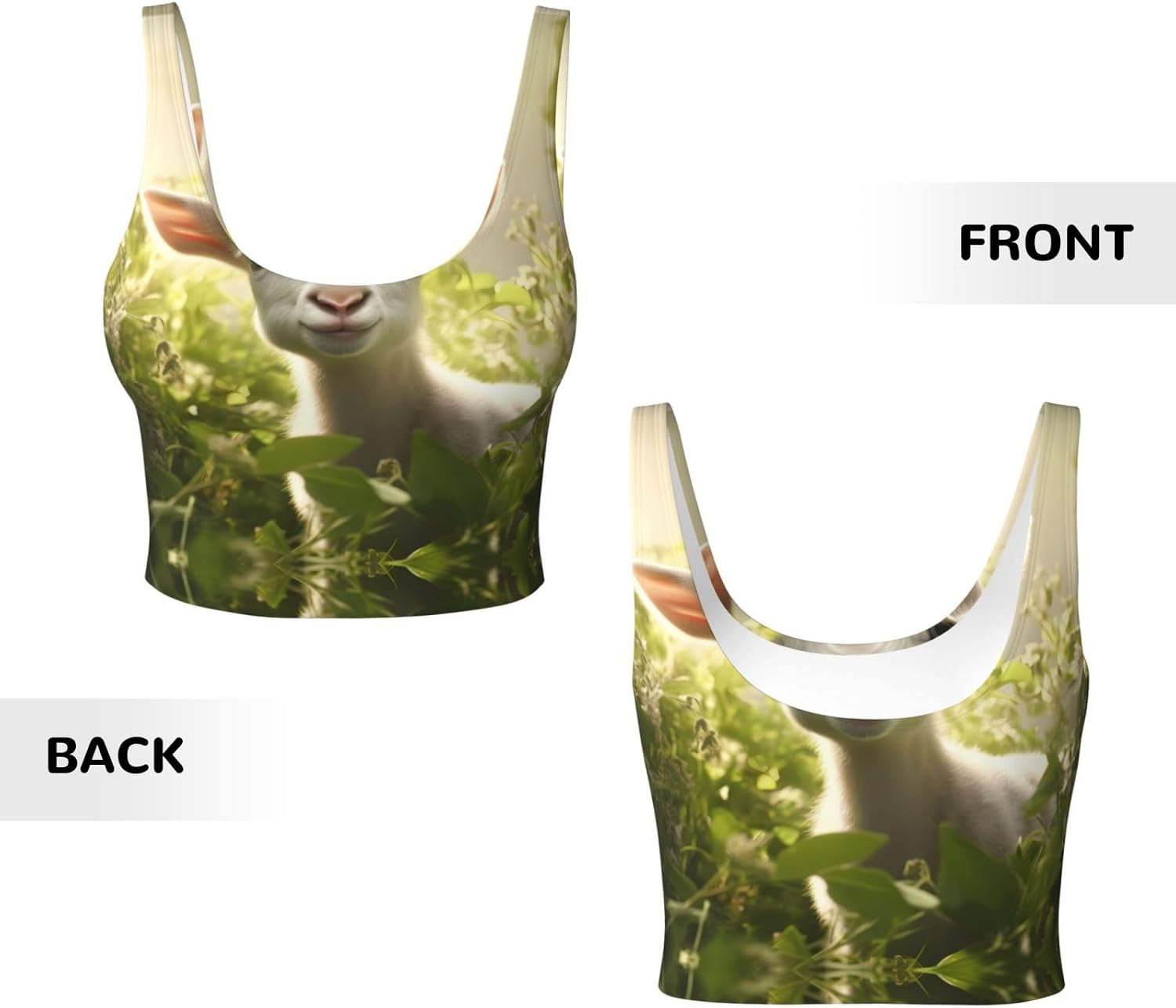 Goat Nature Babies Printed Women's Sports Vest, Suitable for Yoga, Pilates and Fitness Training -