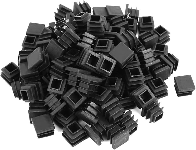 uxcell 16mmx16mm Plastic Square Tube Pipe Inserts End Blanking Caps Black 100pcs