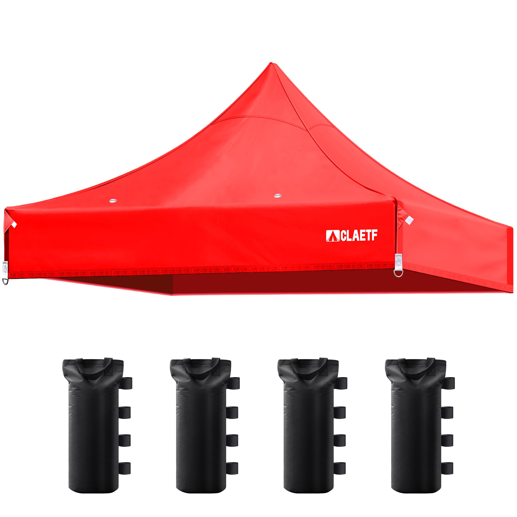 CLAETF 10x10 Canopy Replacement Top for Pop Up Canopy Tent - 4 Drainage Holes，10x10ft Canopy top Suitable for Most of The Standard Canopy(top only) (Red) — image 1