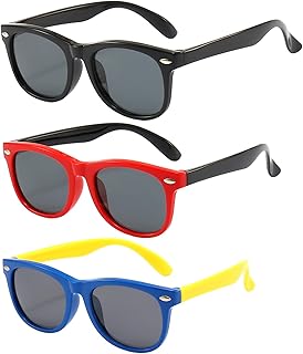 3 Pack kids sunglasses for Boys Girls Kids Polarized Sunglasses