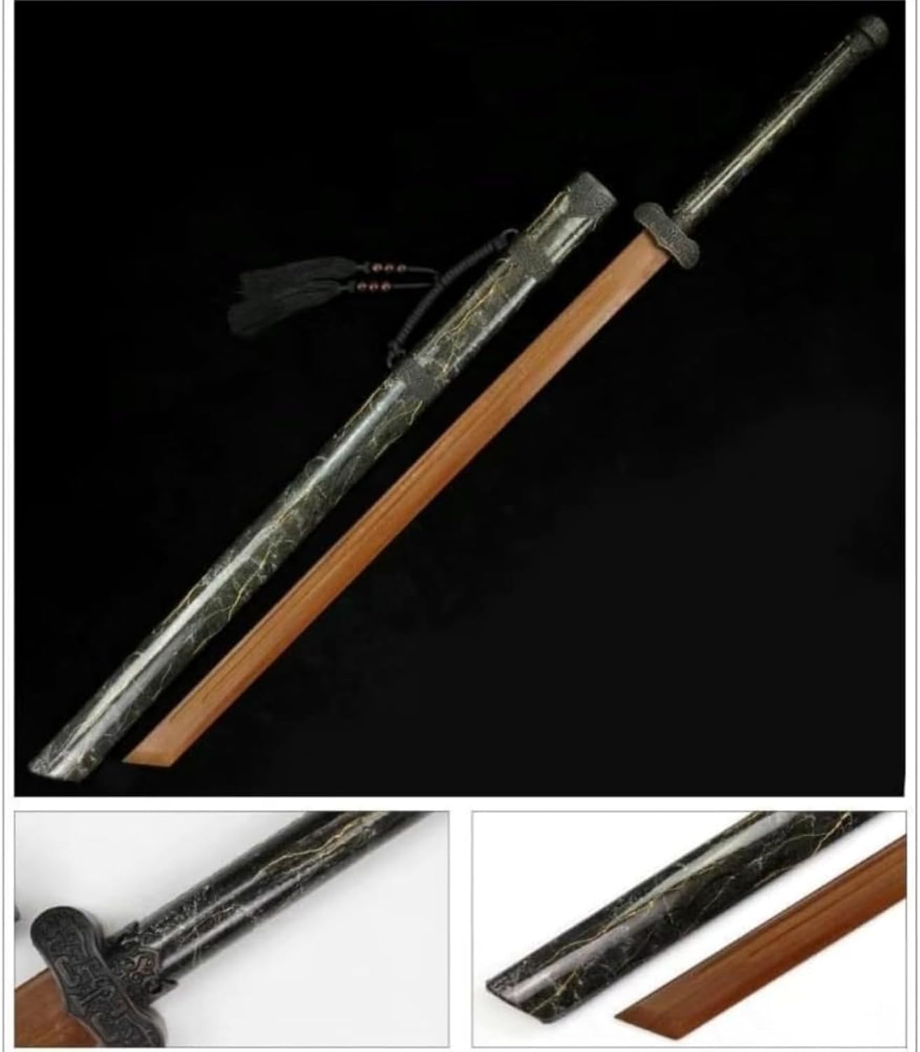 本黒檀大刀（本黒檀木刀）（ツバ・ツバ止め付） (木刀類) B-14 楽天