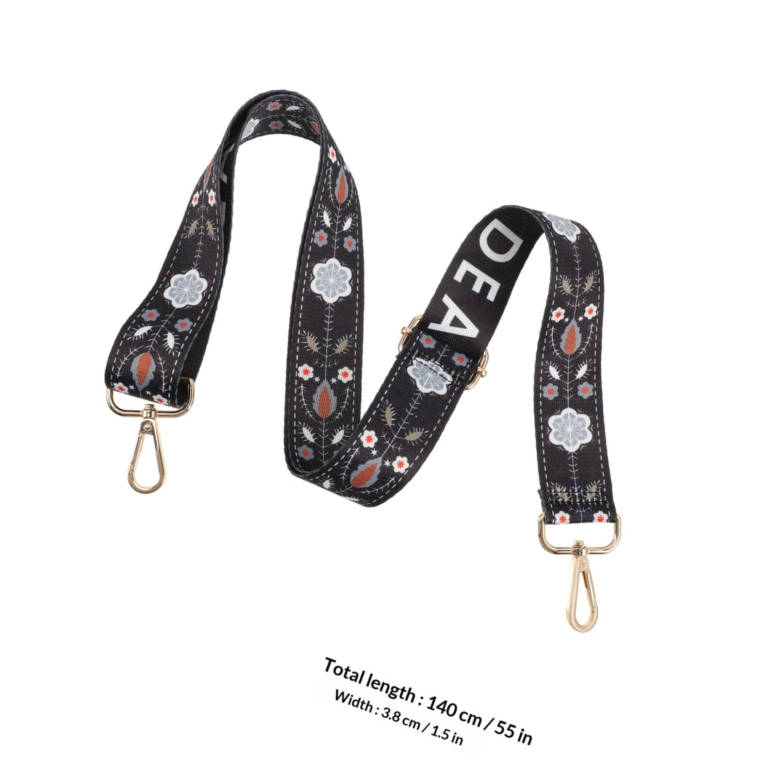 Sangle pour Banjo en Polyester Noir, Réglable et Absorbant L'humidité, Accessoire Rétro Protégeant L'instrument les Chutes