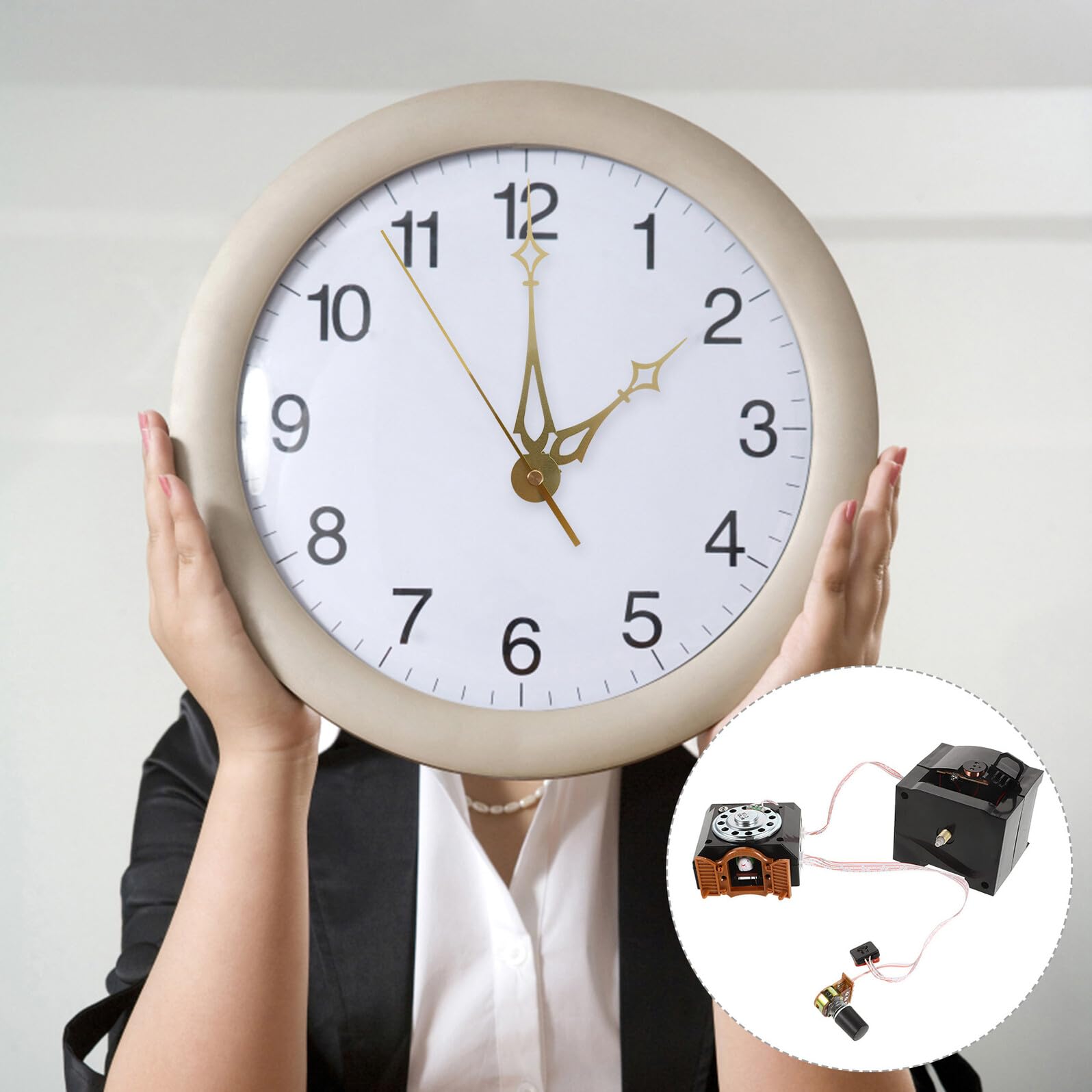 Cabilock 2 Pièces pièces d'horloge à Coucou pendules murales Kit d'horloge à Faire soi-même mécanisme d'horloge remplaçable Remplacement d'horloge Bricolage Brown