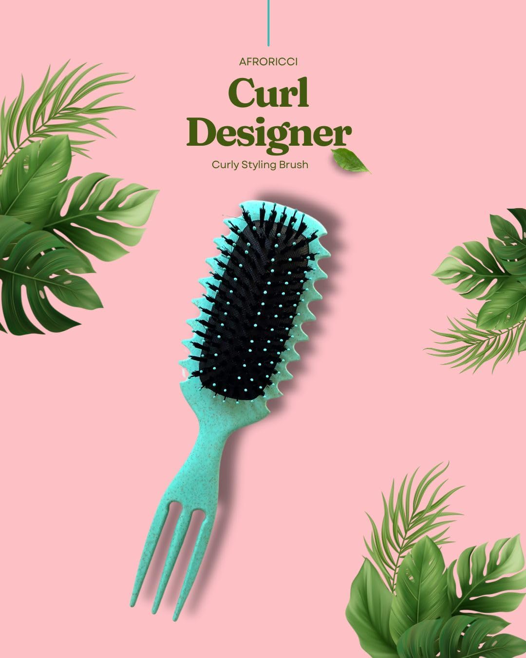 Cepillo Curl Designer verde para moldear el cabello rizado 7