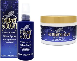 Feather & Down Sweet Dream Pillow Spray No.1 Bedtime Pillow Spray. & Sweet Dream Body Butter - With Calming Lavender & Chamomile Essential Oils. Cruelty Free. Vegan Friendly.
