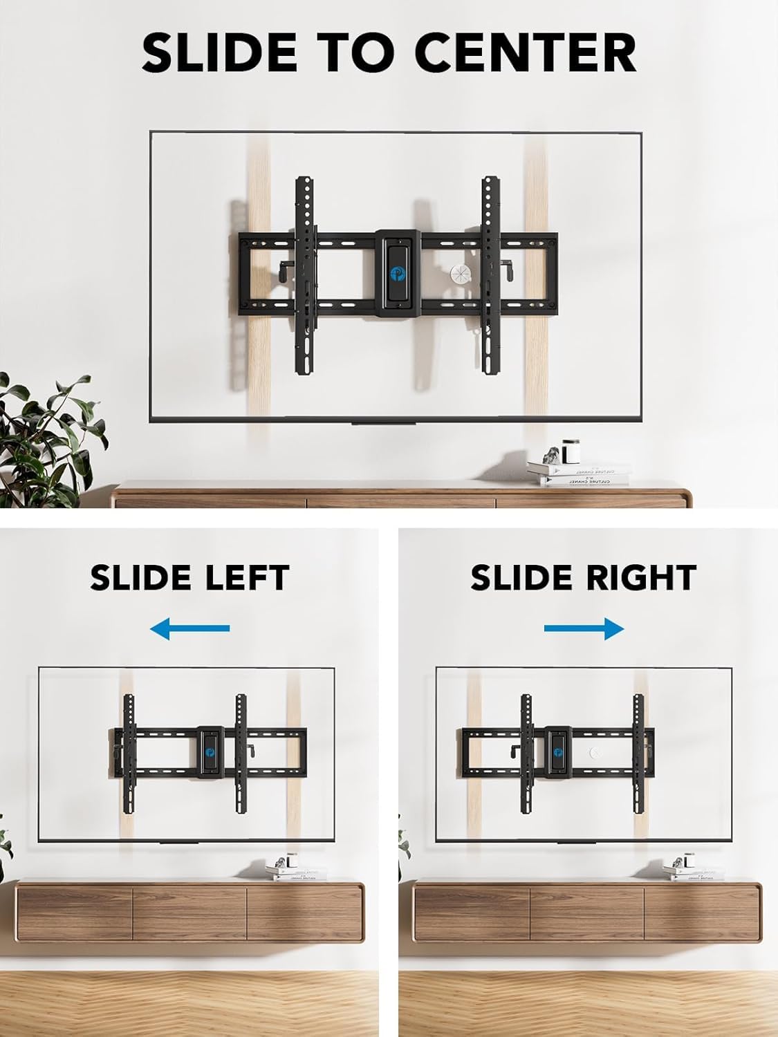 Pipishell Soporte de pared para TV con certificación UL para televisores de 42 a 90 pulgadas de hasta 130 libras, soporte de TV inclinable avanzado con inclinación completa de 15°, extensión de brazo