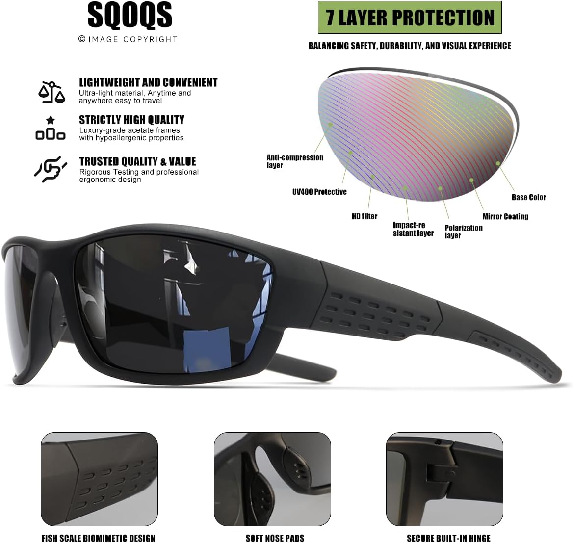 Polarized Sports Sunglasses Men UV400 Protection Lightweight Wrap Around Goggles for Cycling Fishing Driving Running - Image 5