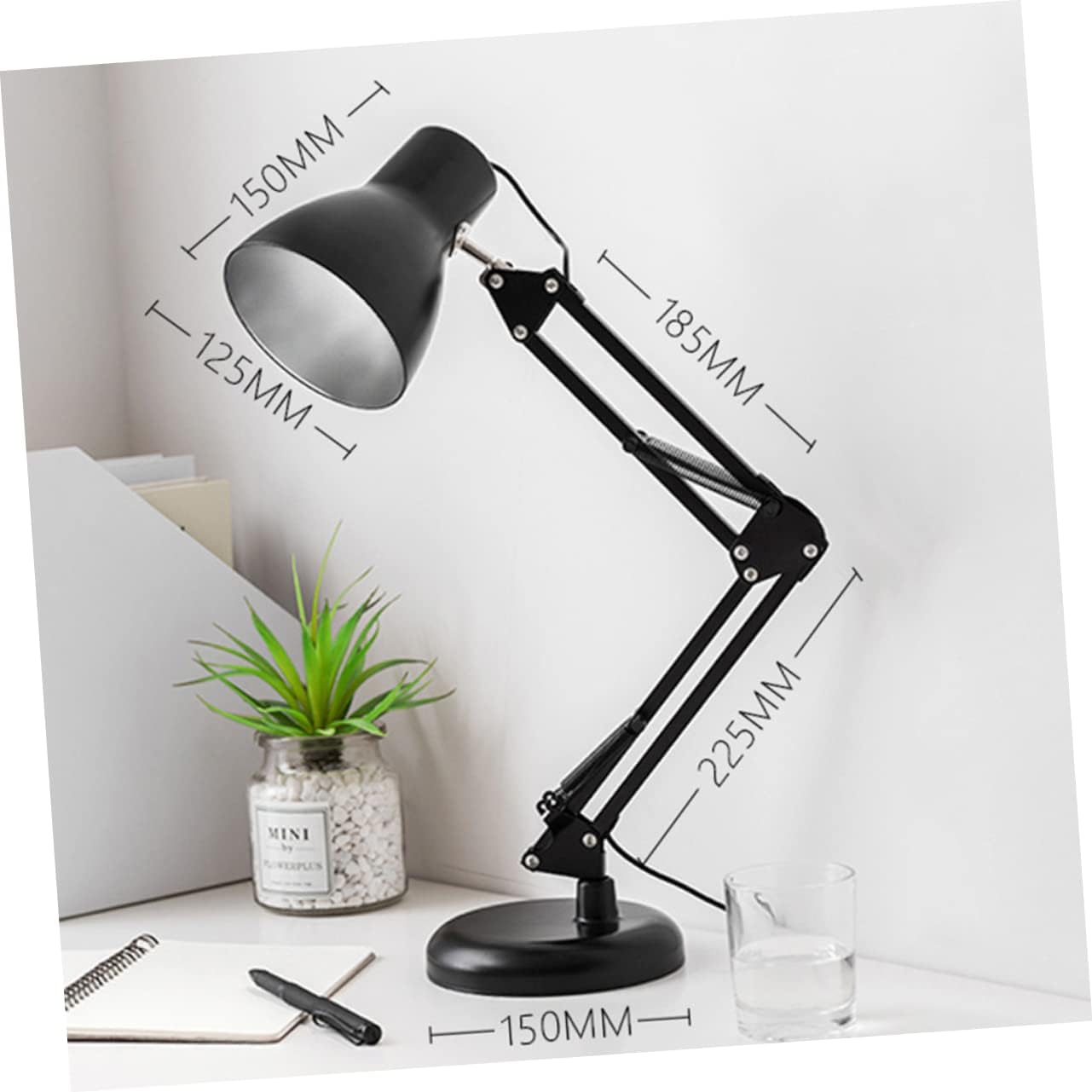 Led Dimmable Table Lamp with Long Arm USB Charging Eye-Caring Design for Reading and Study Home Office Metal Structure for Easy Storage
