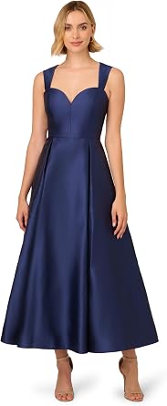 Adrianna Papell Womens Sweetheart Mikado Ankle Dress