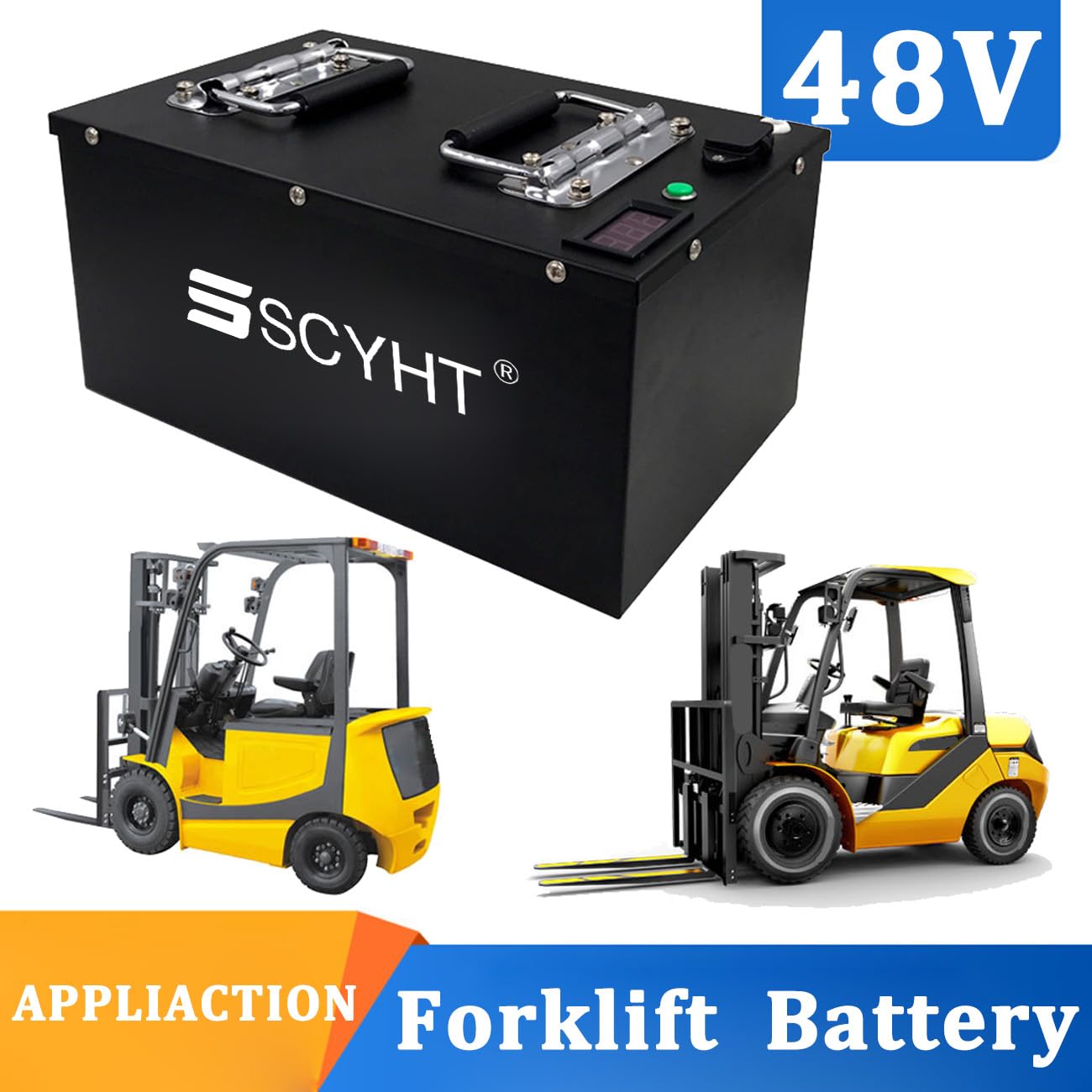 Batteria al litio 48V 60Ah 46Ah 50Ah Batteria LiFePO4 48V Batterie carrelli elevatori Batterie di ricambio per moto transpallet per motori 1000W a 2900W,48v46ah character 3pins