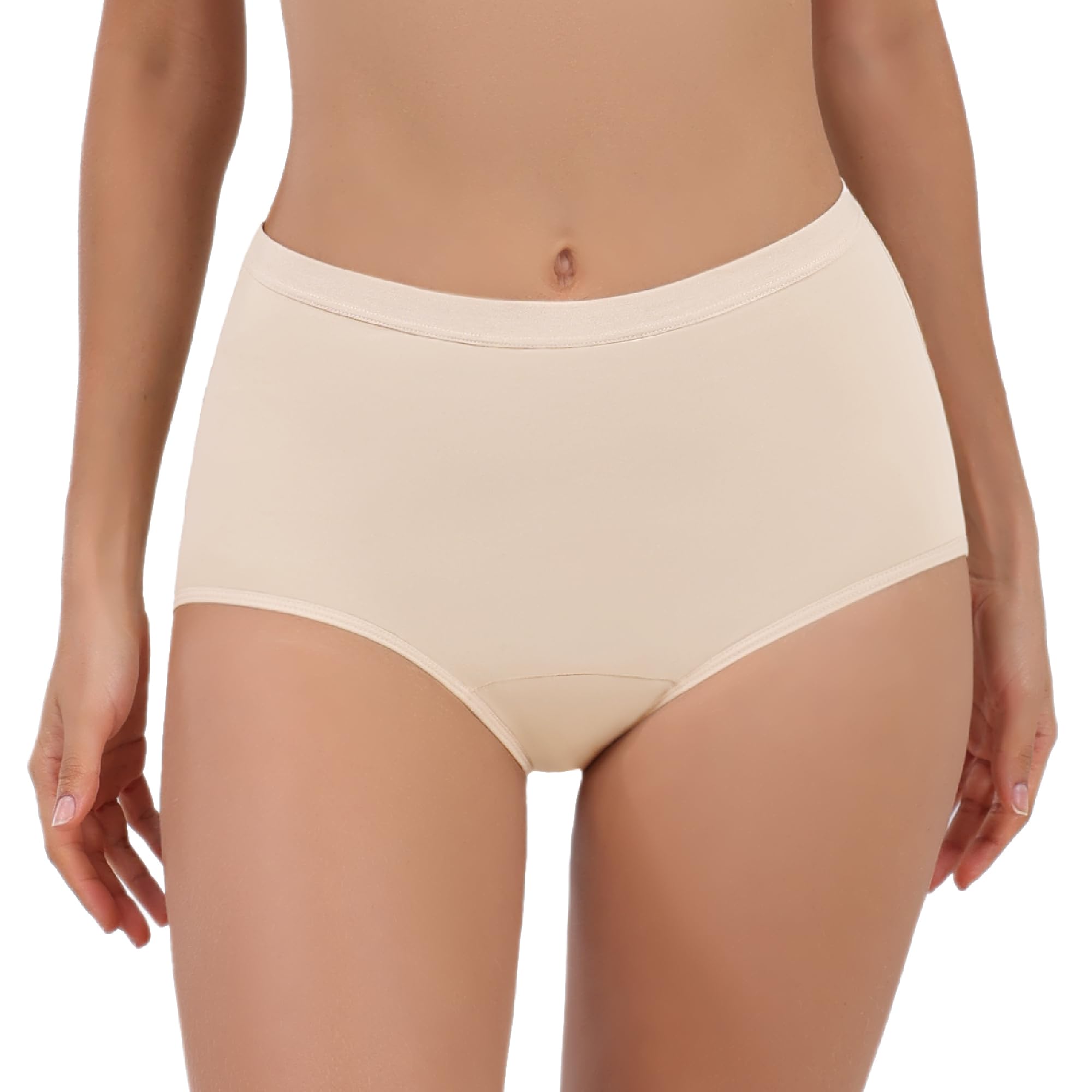 REELINDRY Incontinence Underwear for Women, 5 oz Super Absorbent Leakproof Washable Undies for Pregnancy Urine Leakage 1 Pack (Beige, M)