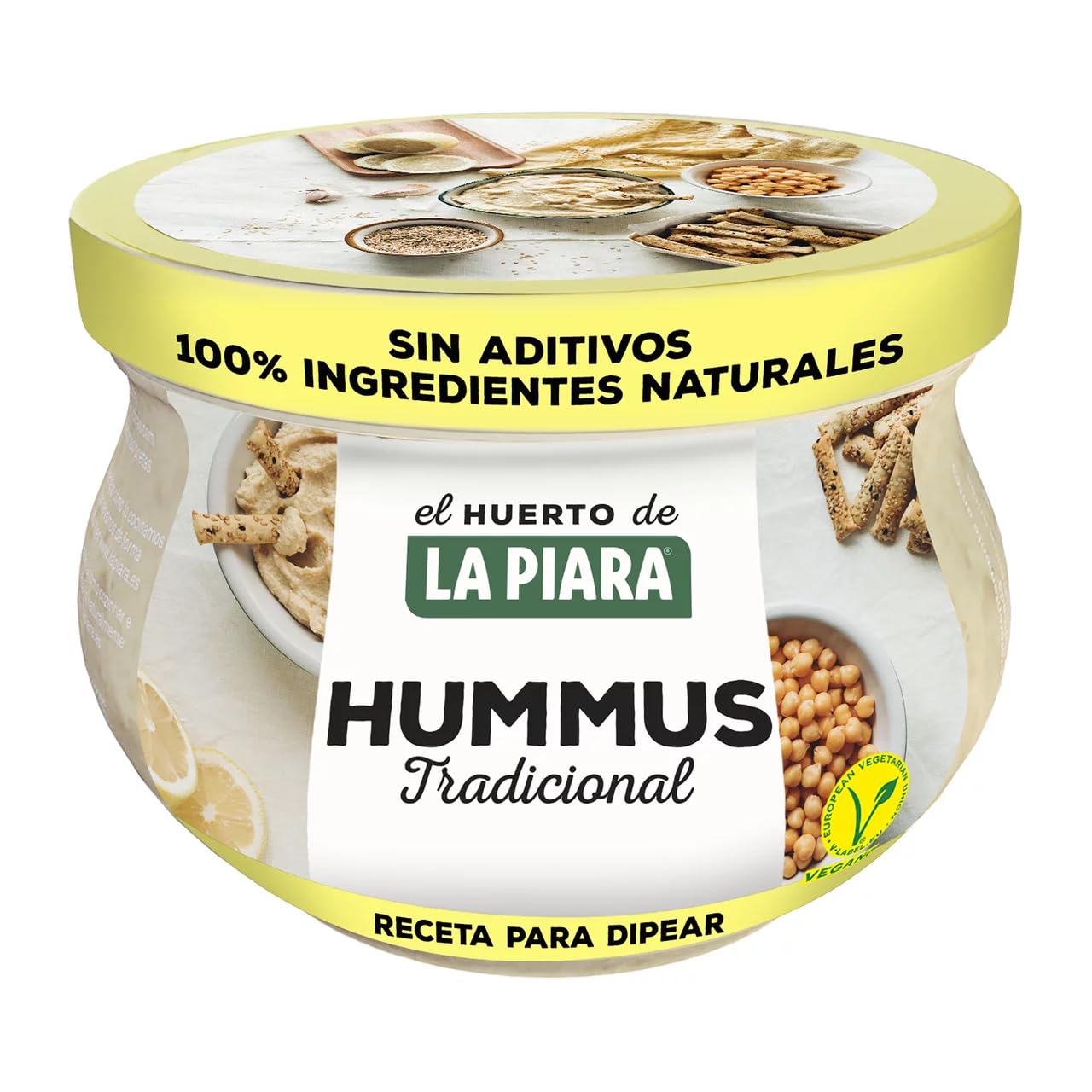 LA PIARA Original Hummus El Huerto de LA PIERA - Pack de 4 unidades (200 g)