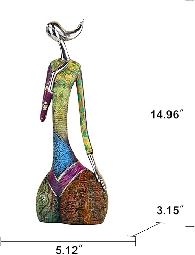 Miniatura 3 de suruim Figuras de escultura de mujer de arte abstracto, estatua colorida de personaje de yoga para decoración moderna del hogar, figura hecha a mano