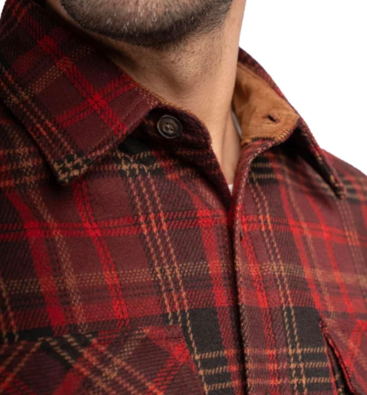 Jachs New York Men's Long Sleeve Button Up Brushed Flannel Shirt (US, Alpha, Small, Red) - Image 4