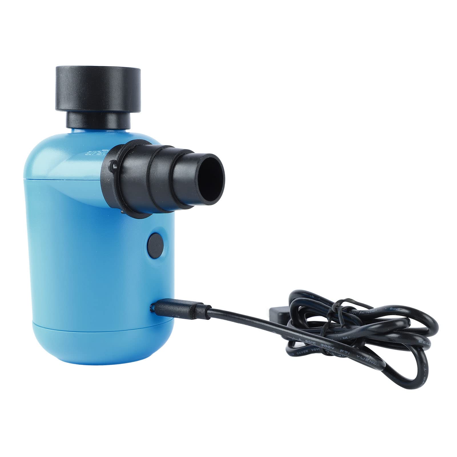 USB Rechargeable Electric Air Pump Portable Blue Inflator Deflator Pump - Multiple Power Options