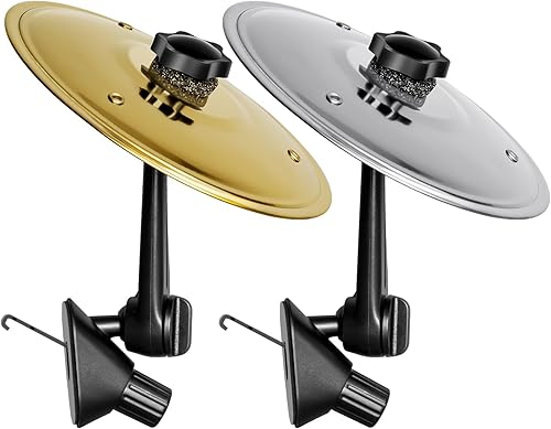 2 PCS Car Cymbal Air Vent, Mini Crash Drum Cymbal for Car, Car Accessory for Music Lovers, Car Symbol Drum Air Vent A Fun Driving Trip (Silver Gold)