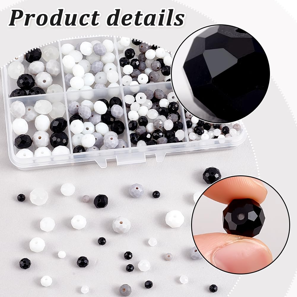 PH PandaHall 508pcs 4 Sizes Faceted Glass Crystal Rondelle Spacer Loose Craft Beads for DIY Jewelry Making - Image 4