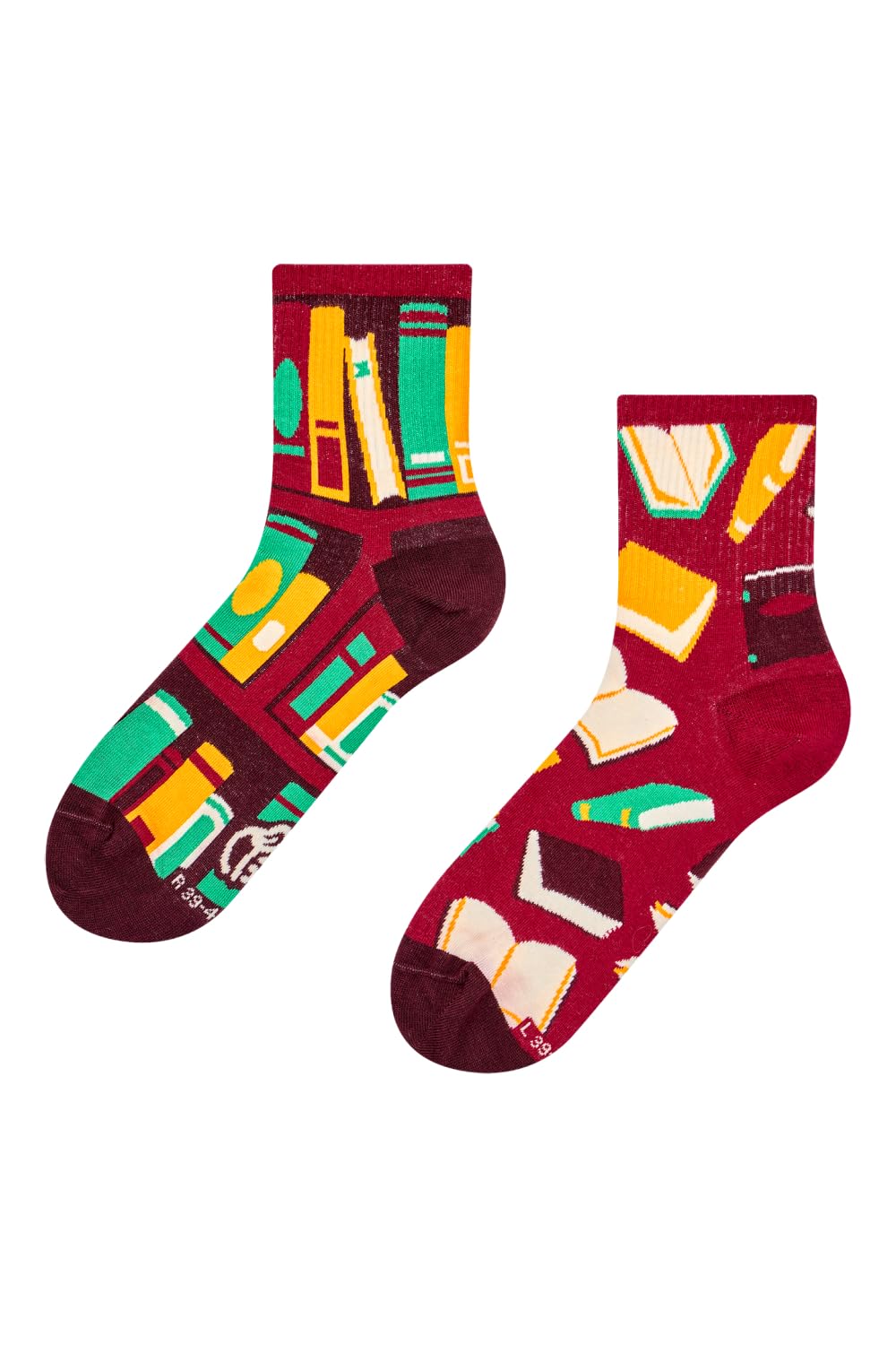 Dedoles Socken Unisex Damen Herren & Kinder Baumwolle viele lustige Designs Fussball Fahrrad Geschenk links rechts verschieden, Farbe: Mehrfarbig, Motiv: Ein offenes Buch (Crewsocken), Gr. 35-38