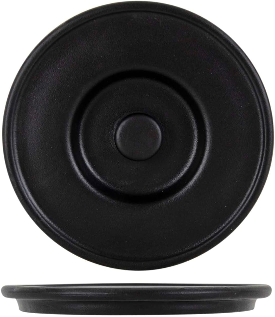 Tuxton Zion Matte Black Solid Color 6-5/8-Inch Lid for Tortilla Holder, Case of 12, Black; Scratch Resistant; Chip Resistant; Lead & Cadmium Free; Dishwasher, Microwave, Oven Safe