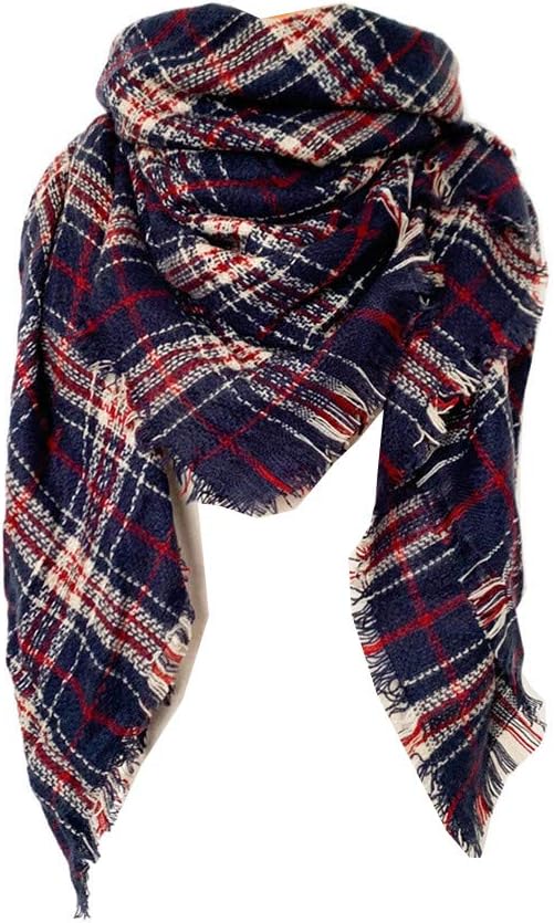 Écharpe Femme Hiver Tartan Rétro | Grand Plaid Triangle 135cm | Doux Et Chaud | Pour Manteaux, Pulls | Cadeau Hiver