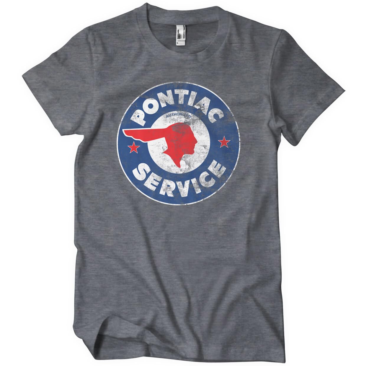 Pontiac Officially Licensed Service Logo Mens T-Shirt (Dark-Heather), Medium