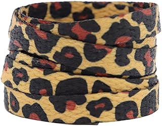 Flat Printed Shoelaces Leopard Print Shoelaces Durable Sneaker Shoelaces Wide Shoe Laces for Canvas Shoes