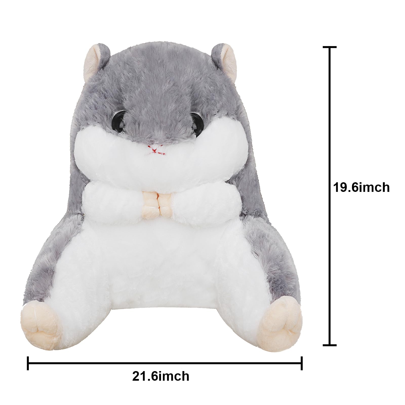 Bequemes Plüsch-Hamster-Kissen, Bett/Sofa/Boden-Rückenlehne zum Lesen, Spielen, Fernsehen, Linderung von Schmerzen, Lendenwirbelstützkissen, niedlicher Stuhl, Rücken, Taillenpolster für junge Frauen,
