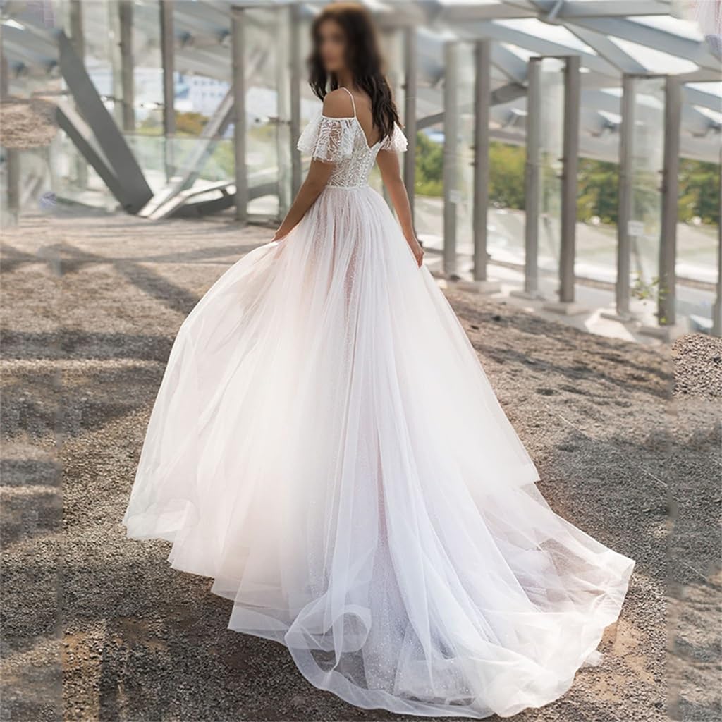 Spring Plus-Size Wedding Gauze Dress Slim Slim Shoulders Fat Lace Flowers a Line Shoulder Woman