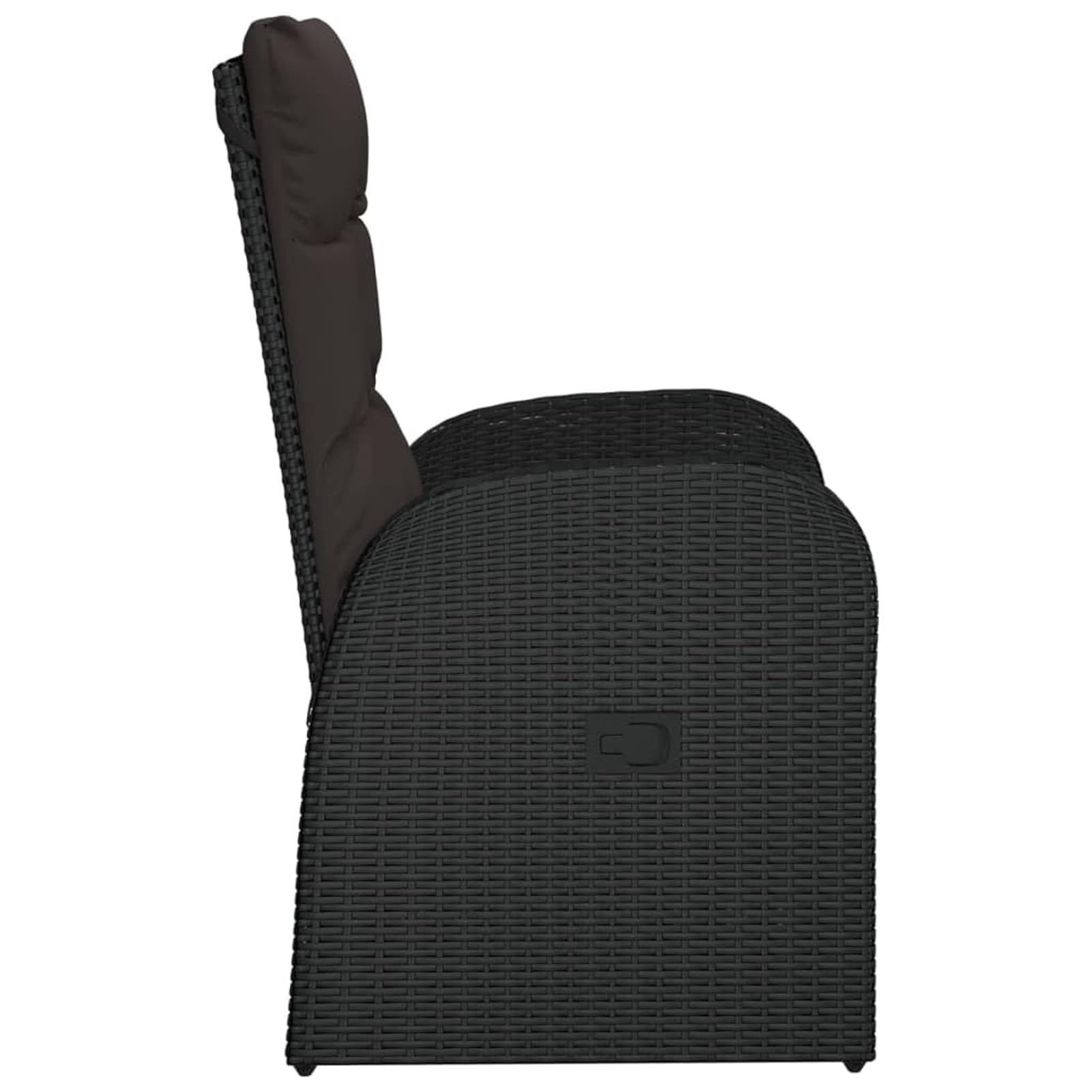 IKAYAA Conjunto de 2 Sillones de Ratán con Cojines, Sillón Reclinable Jardín, Muebles Jardín Exterior, Resistentes a la Intemperie, Sillones para Terraza, Butaca Patio, Negro
