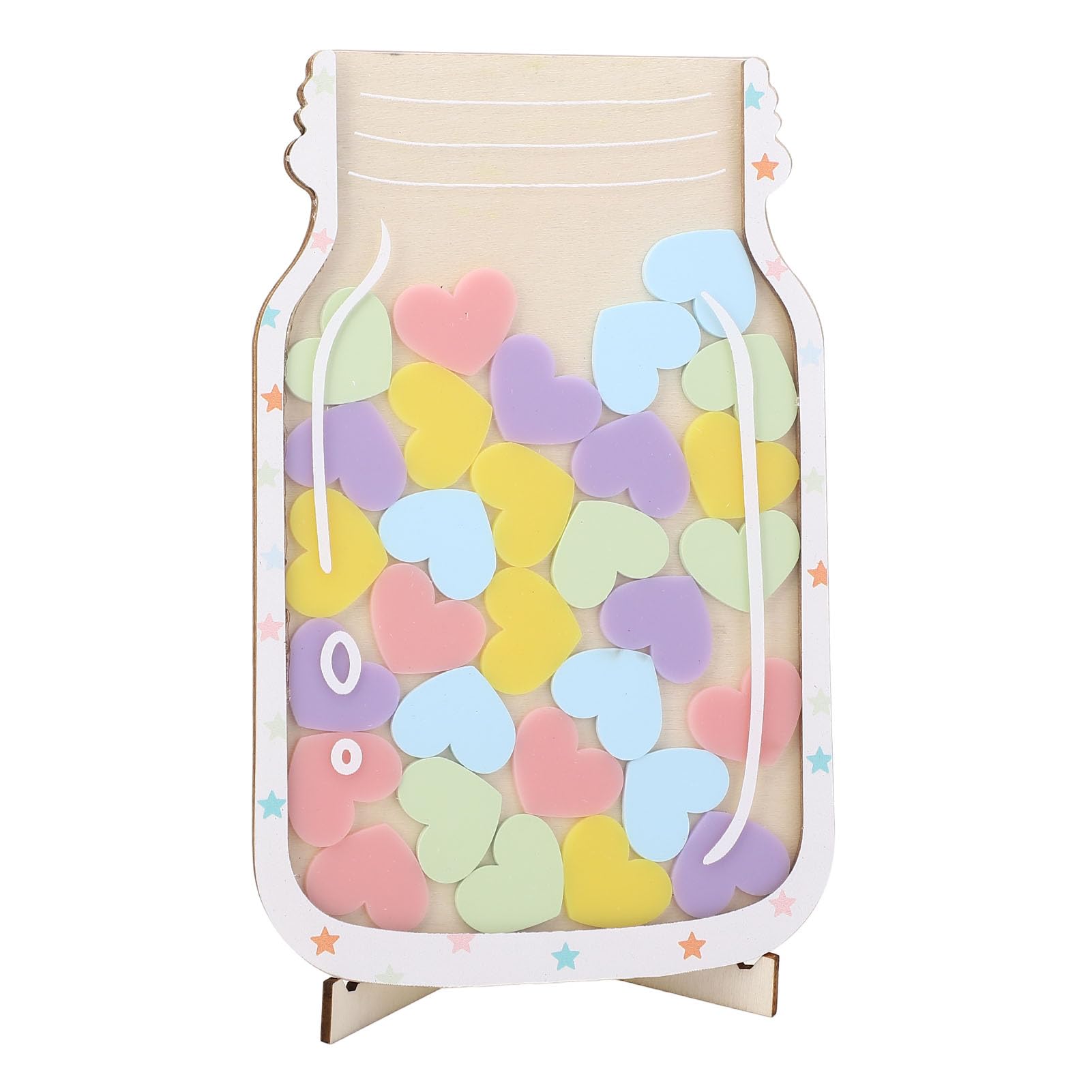Ejoyous Tarro de Recompensa para Niños Tarro de Recompensa Magnético de Madera Maciza con Soporte de Madera y Fichas para Entrenamiento para Ir Al Baño Seguimiento del Comportamiento Aula Hogar
