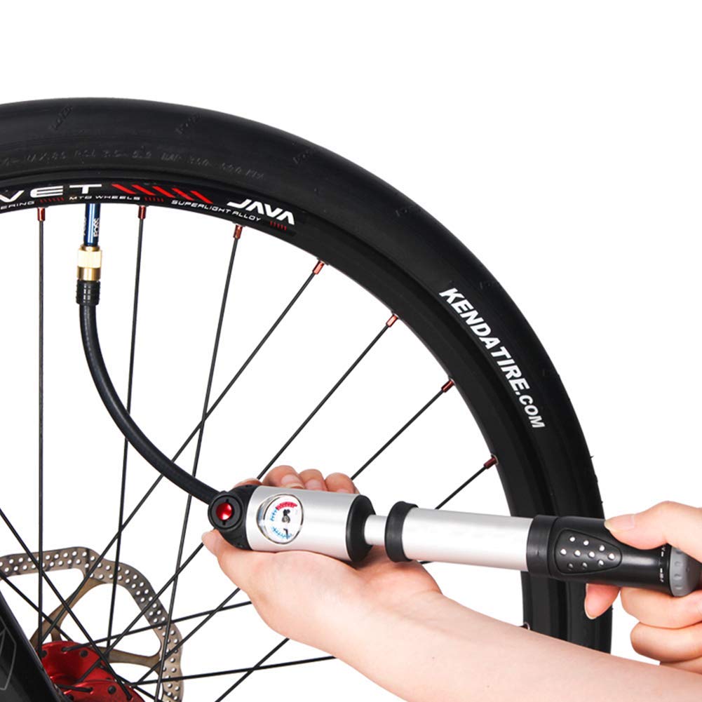 Opona rowerowa/pompka szokowa MTB, przenośna pompka powietrza MTB, Presta Schrader mini pompka do opon do rowerów szosowych, górskich i BMX, z tarczą i uchwytem montażowym