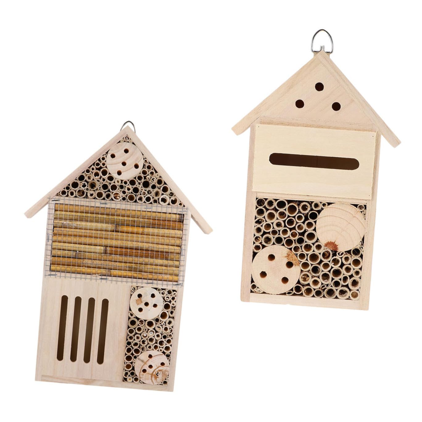 Yardenfun 2 Stück Bienenhaus mit Sicherem Dach Glatten Oberflächen Kinderbeobachtungshaus und Insektenhotel für Garten und Terrasse