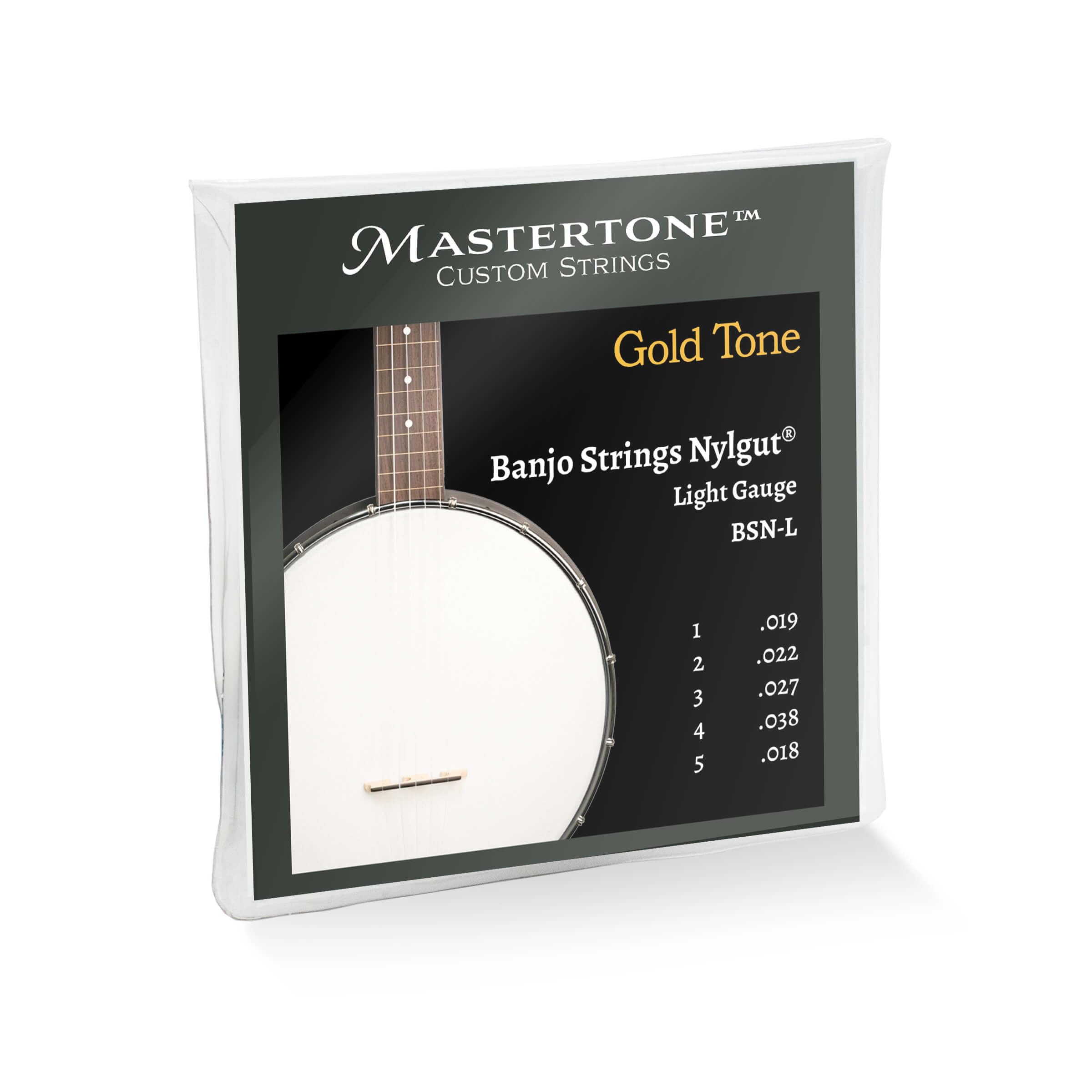 Gold Tone Mastertone™ BSN-L Nylgut Light Banjo Strings (.019, .022, .027, .038, .018)