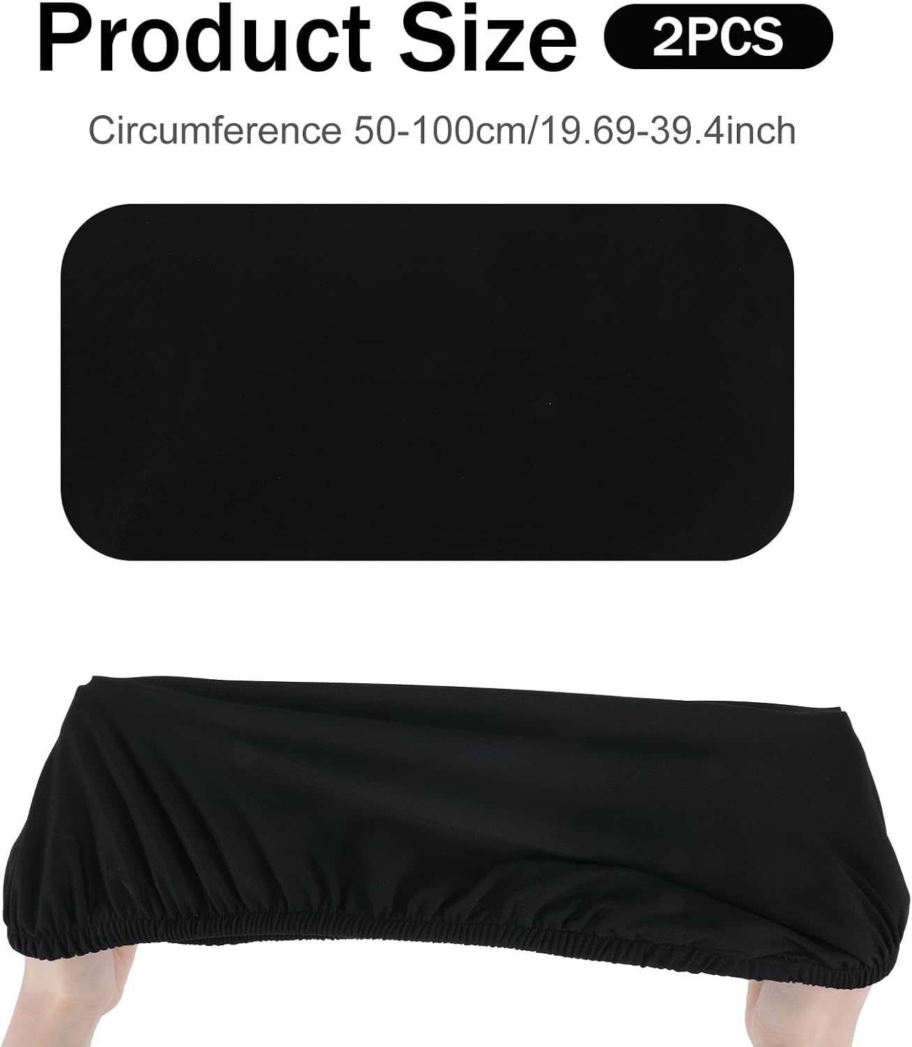 2PCS Toilet Tank Cover, Toilet Top Cover Universal Toilets Tank Lid Covers Soft and Absorbent Replacement with Elastic Bottom for Bathroom Decor Accessories (Black)