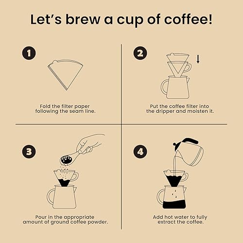 Miniatura 3 de Pro Mael Filtros de café tamaño 02, 200 unidades, desechables número 2, filtros de café de cono para V60 y forma cónica, para verter sobre gotero de