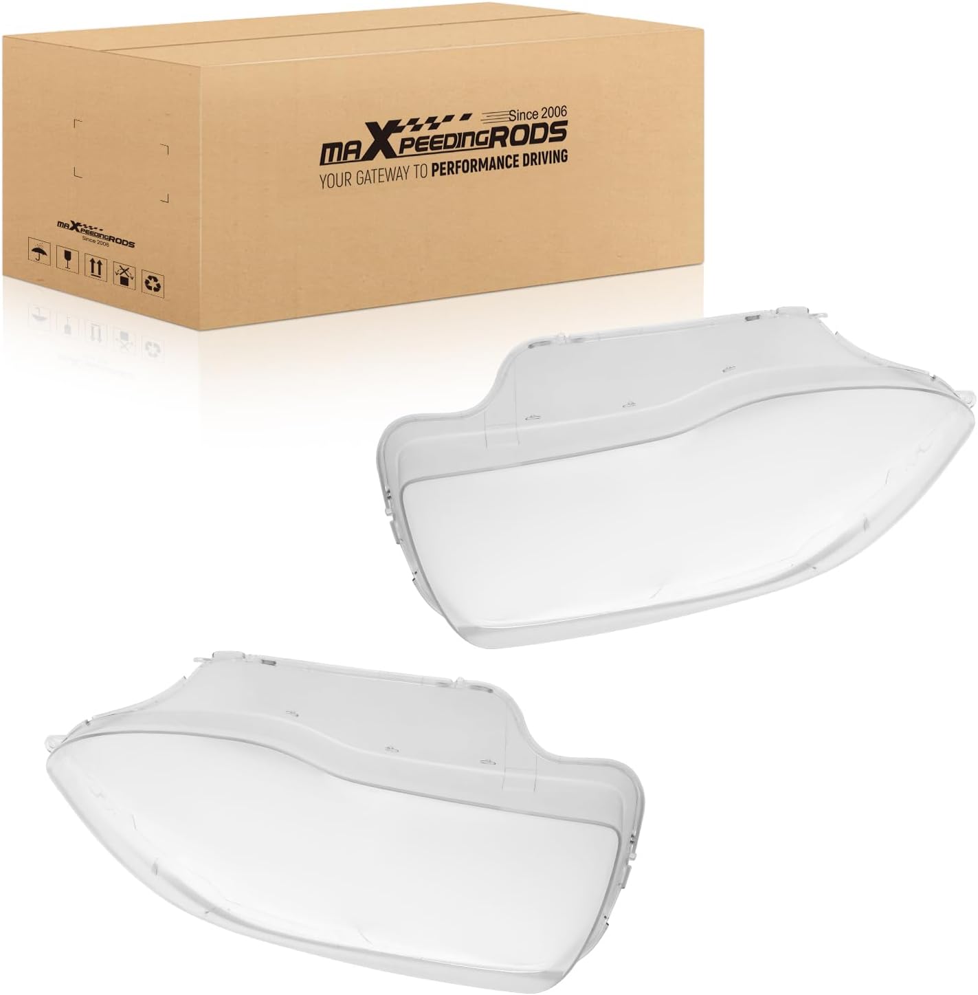 maXpeedingrods 2PCS Pair Headlight Lens Cover for BMW 1 Series E81 E82 E87 E88 1M 2003-2011, 63117159301, 63117159302, 63126924487