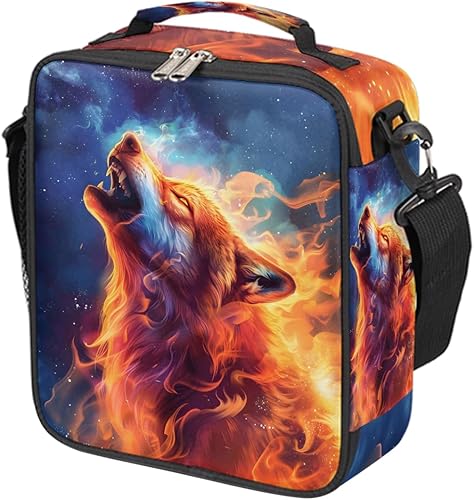 Miniatura 44 de Lonchera con diseño de unicornio y galaxia arcoíris para niños y niñas, bolsa de almuerzo aislada con correa ajustable para el hombro, reutilizable,