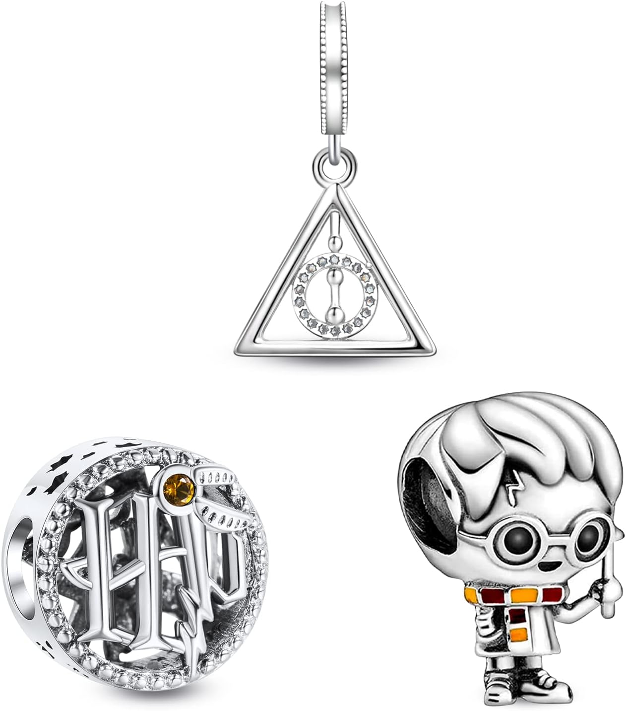 HAEPIARMovie Character S925 Silver Charm for Bracelet Necklace Sterling Silver Dangles Pack of 3 for Women Girls Gifts