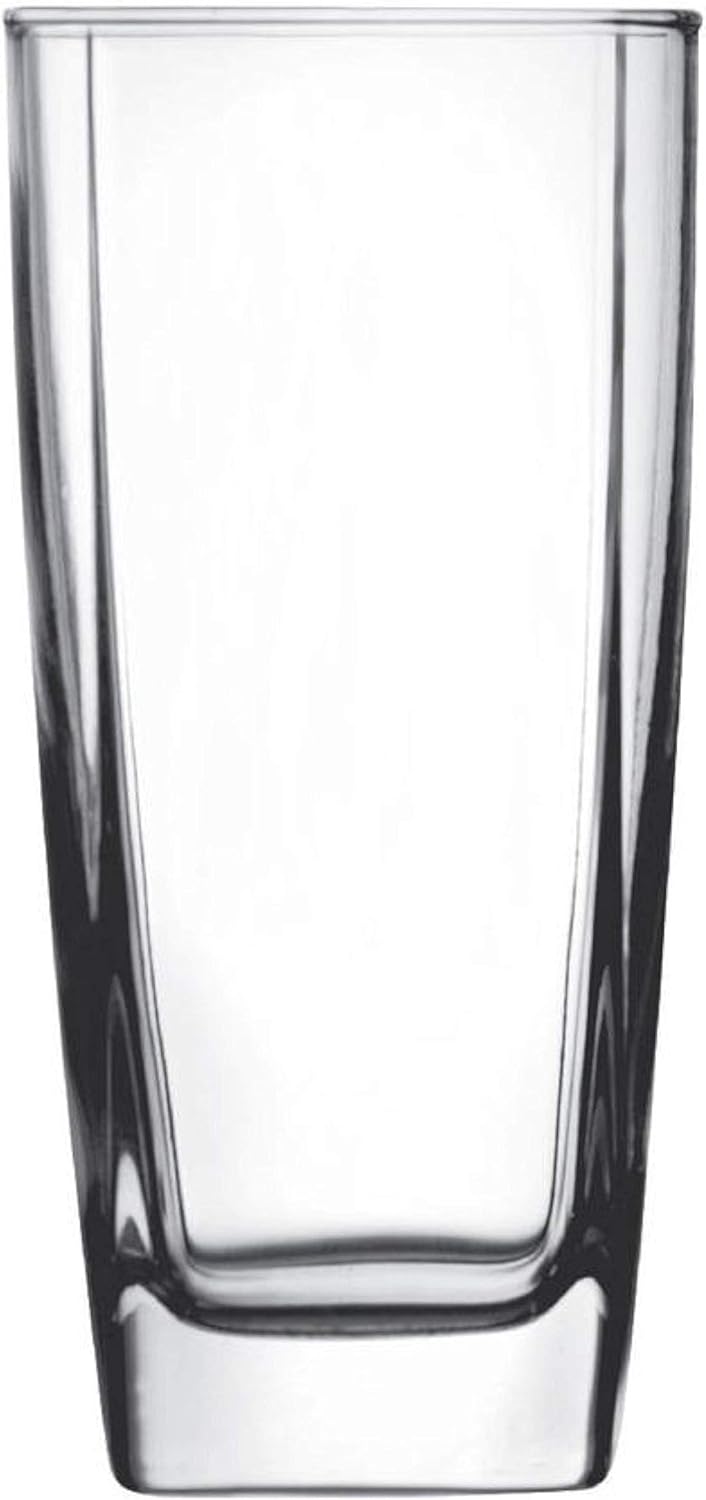 Circleware 10130 Cube Heavy Base Highball Tall Glasses, Set of 4 Cocktail Glassware for Water, Juice, Ice Tea, Beer, Wine, Liquor, Whiskey & Beverage Drinks, 17 oz, Bentley