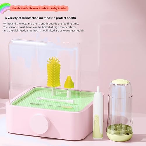 Miniatura 5 de Winforhour Juego de cepillos eléctricos de viaje para biberones con limpiador eléctrico de botellas y cepillo de botella de agua y cepillo para