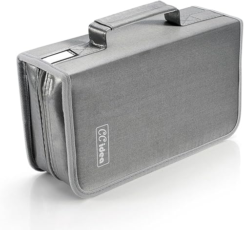 CCidea Funda para CD y DVD, capacidad de 128 fundas de DVD, organizador de plástico para CD, carpeta de transporte portátil para CD y viajes en casa
