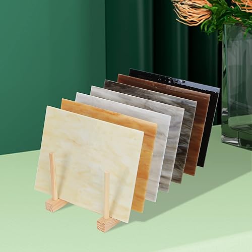 Miniatura 4 de Buenoarte 12 hojas de vitral, hojas de vidrio de colores catedrales, de 6 x 8 pulgadas, vidrio de burbujas artísticas, azulejos de mosaico para