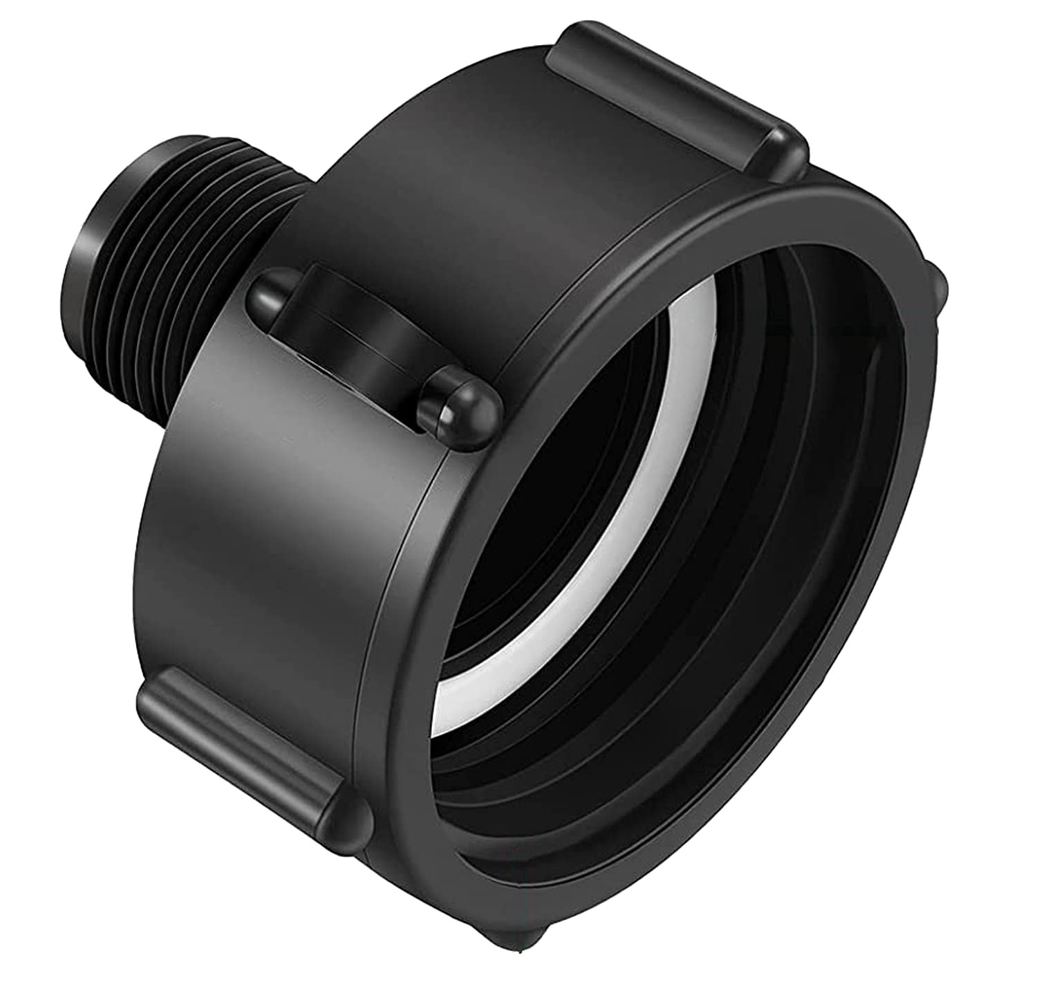 Adattatore Filettato IBC S100x8 Per Serbatoi Acqua - Attacco 3/4" In Polipropilene Nero