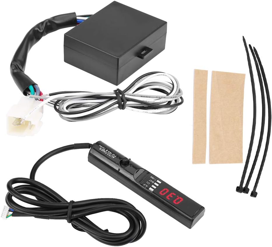12V Universal Auto Turbo Timer Device, Turbo Digital LED Display, Black Pen Control Unit with RPM Monitor, Parking Brake Safety Function for All Vehicles with 12V Switched Power So (Red Light)