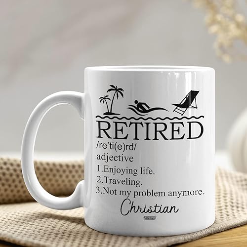 Vista 91 de CUBICER Taza de café de cerámica blanca personalizada, con nombre personalizado, divertidas tazas novedosas con refranes, onzas, regalos de Navidad