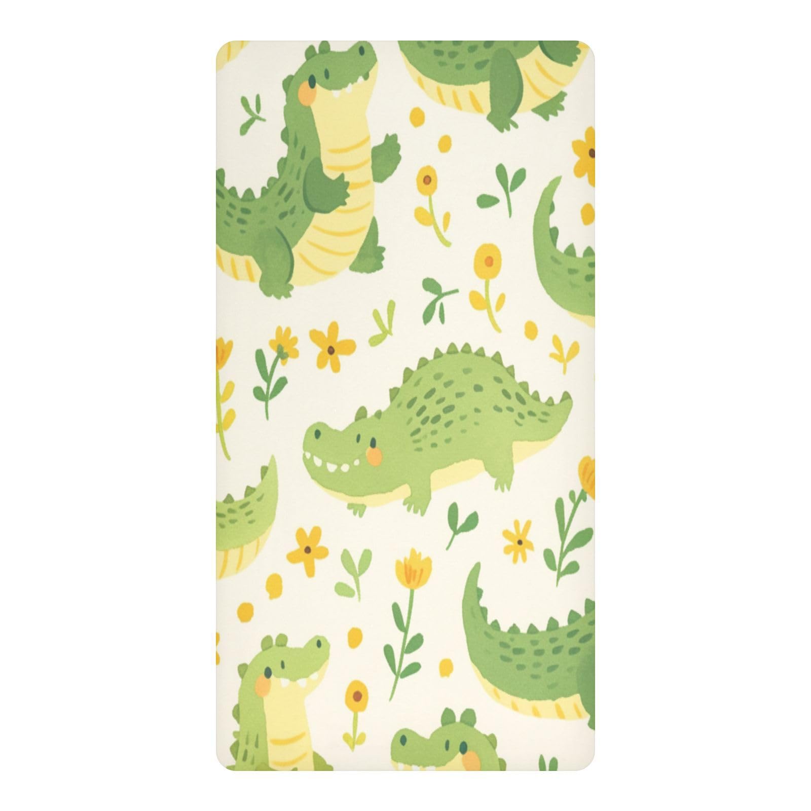 JiangGgen Cartoon Crocodiles Baby Crib Sheet Soft Breathable Playard Sheet-S