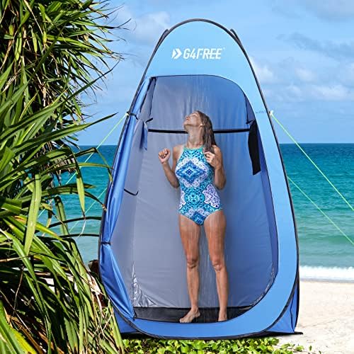 G4Free Pop Up Privacy Shower Tent Portable Outdoor Changing Dressing Room Camping Toilet Sun Shelter 6.9 FT for Beach Hiking with Carry Bag