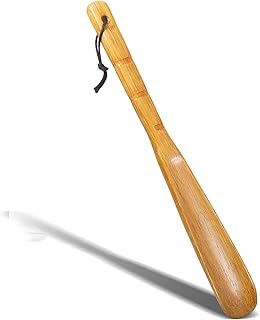Wooden Shoe Horn 13'' Inch Long Handle Shoe Helper Spoons Retro Wood Shoehorn with Lanyard Shoes Stick Helper for Seniors Men Women